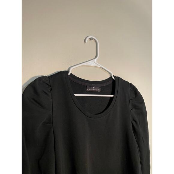 Tuckernuck Pomander Place Black Collins Long Puff Sleeve Mini Dress Size Large - Picture 2 of 9